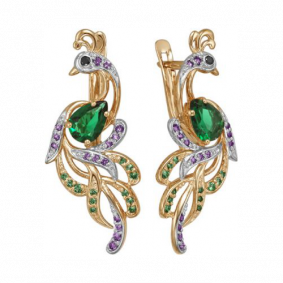 Золотые серьги Красносельский ювелир РС3125 с фианитом РС3125 фото