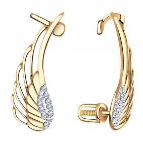 Золотые серьги Красносельский ювелир РС3144 с фианитом РС3144 фото