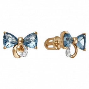 Золотые серьги Красносельский ювелир РС3179 с фианитом РС3179 фото