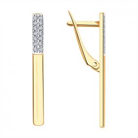 Золотые серьги Красносельский ювелир РС3204 с фианитом РС3204 фото