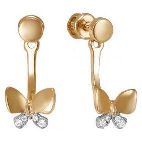 Золотые серьги Красносельский ювелир РС3227 с фианитом РС3227 фото