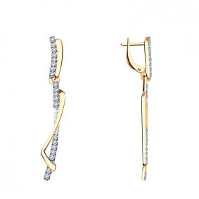 Золотые серьги Красносельский ювелир РС3311 с фианитом РС3311 фото