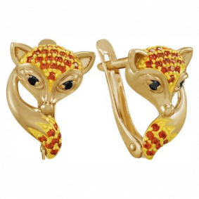 Золотые серьги Красносельский ювелир РС3315 с фианитом РС3315 фото