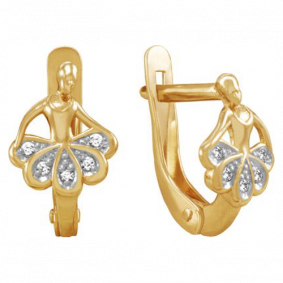 Золотые серьги Красносельский ювелир РС3412 с фианитом РС3412 фото