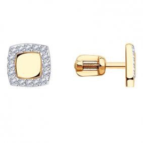 Золотые серьги Красносельский ювелир РС3427 с фианитом РС3427 фото