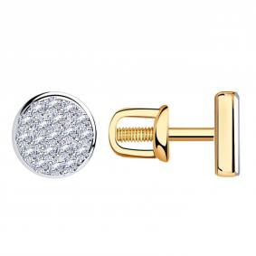 Золотые серьги Красносельский ювелир РС3434 с фианитом РС3434 фото