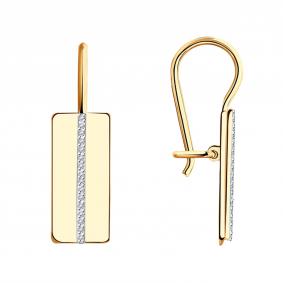 Золотые серьги Красносельский ювелир РС3460 с фианитом РС3460 фото