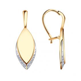 Золотые серьги Красносельский ювелир РС3470 с фианитом РС3470 фото