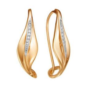 Золотые серьги Красносельский ювелир РС3508 с фианитом РС3508 фото