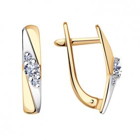 Золотые серьги Красносельский ювелир РС3550 с фианитом РС3550 фото