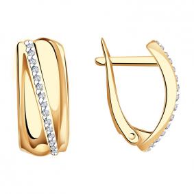 Золотые серьги Красносельский ювелир РС3560 с фианитом РС3560 фото