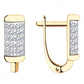 Золотые серьги Красносельский ювелир РСд2993 с фианитом РСд2993 фото