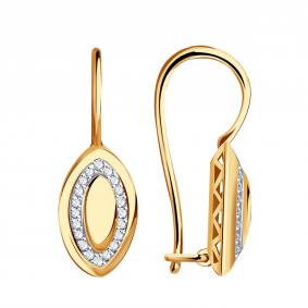 Золотые серьги Красносельский ювелир РСд3010 с фианитом РСд3010 фото