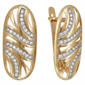 Золотые серьги Красносельский ювелир РСд3018 с фианитом РСд3018 фото