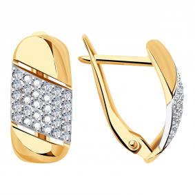 Золотые серьги Красносельский ювелир РСд3047 с фианитом РСд3047 фото