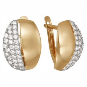 Золотые серьги Красносельский ювелир РСд3053 с фианитом РСд3053 фото