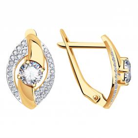 Золотые серьги Красносельский ювелир РСд3055 с фианитом РСд3055 фото