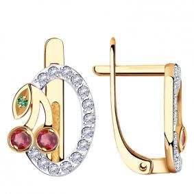 Золотые серьги Красносельский ювелир РСд3092 с фианитом РСд3092 фото