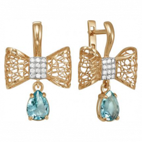 Золотые серьги Красносельский ювелир РСд3112 с фианитом РСд3112 фото