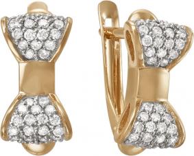 Золотые серьги Красносельский ювелир РСд3133 с фианитом РСд3133 фото