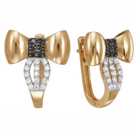 Золотые серьги Красносельский ювелир РСд3148 с фианитом РСд3148 фото