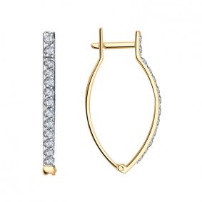 Золотые серьги Красносельский ювелир РСд3212 с фианитом РСд3212 фото