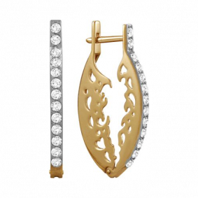 Золотые серьги Красносельский ювелир РСд3265 с фианитом РСд3265 фото