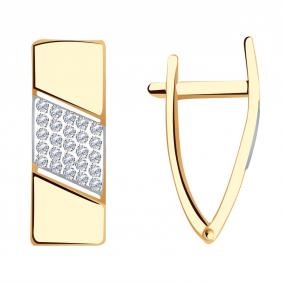 Золотые серьги Красносельский ювелир РСд3295 с фианитом РСд3295 фото