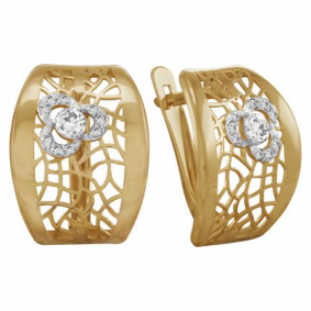 Золотые серьги Красносельский ювелир РСд3330 с фианитом РСд3330 фото