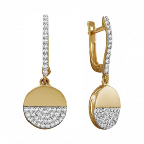 Золотые серьги Красносельский ювелир РСд3334 с фианитом РСд3334 фото