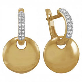 Золотые серьги Красносельский ювелир РСд3340 с фианитом РСд3340 фото