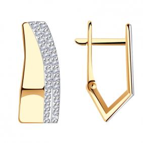 Золотые серьги Красносельский ювелир РСд3348 с фианитом РСд3348 фото