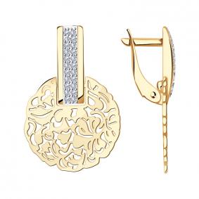 Золотые серьги Красносельский ювелир РСд3415 с фианитом РСд3415 фото