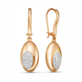 Золотые серьги Красносельский ювелир РСд3451 с фианитом РСд3451 фото