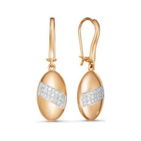 Золотые серьги Красносельский ювелир РСд3453 с фианитом РСд3453 фото