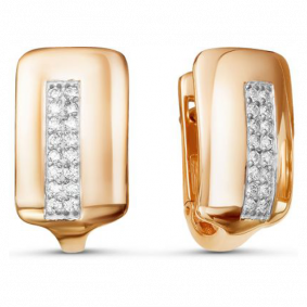 Золотые серьги Красносельский ювелир РСд3456 с фианитом РСд3456 фото