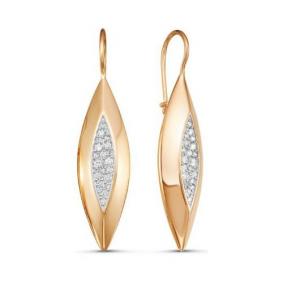 Золотые серьги Красносельский ювелир РСд3458 с фианитом РСд3458 фото