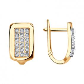 Золотые серьги Красносельский ювелир РСд3462 с фианитом РСд3462 фото