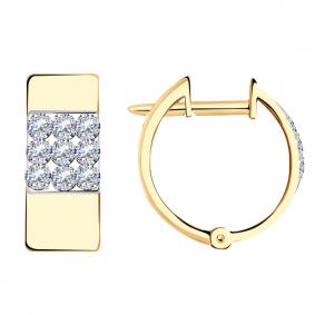 Золотые серьги Красносельский ювелир РСд3475 с фианитом РСд3475 фото