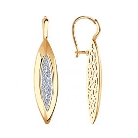 Золотые серьги Красносельский ювелир РСд3482 с фианитом РСд3482 фото