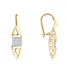 Золотые серьги Красносельский ювелир РСд3487 с фианитом РСд3487 фото