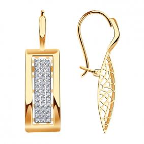 Золотые серьги Красносельский ювелир РСд3499 с фианитом РСд3499 фото