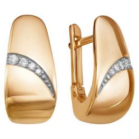 Золотые серьги Красносельский ювелир РСд3515 с фианитом РСд3515 фото