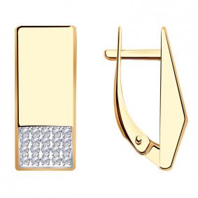 Золотые серьги Красносельский ювелир РСд3517 с фианитом РСд3517 фото