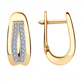 Золотые серьги Красносельский ювелир РСд3529 с фианитом РСд3529 фото