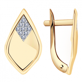 Золотые серьги Красносельский ювелир РСд3538 с фианитом РСд3538 фото