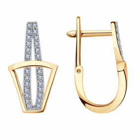 Золотые серьги Красносельский ювелир РСд3543 с фианитом РСд3543 фото