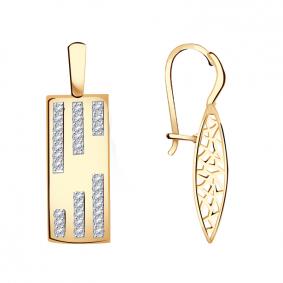 Золотые серьги Красносельский ювелир РСд3563 с фианитом РСд3563 фото