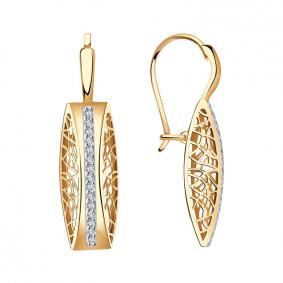 Золотые серьги Красносельский ювелир РСд3567 с фианитом РСд3567 фото