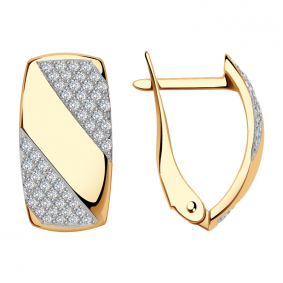 Золотые серьги Красносельский ювелир РСд3611 с фианитом РСд3611 фото